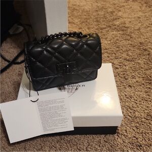 Kurt Geiger Black Quilted Mini Bag